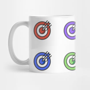 blue red green pink archery design Mug